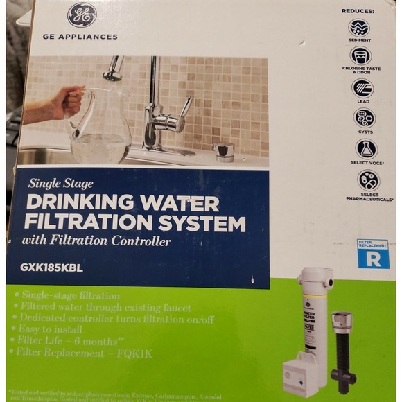 Drinking Water Filtration System GE GXK185KBL Single Stage With Controller NEW - Picture 2 of 7
